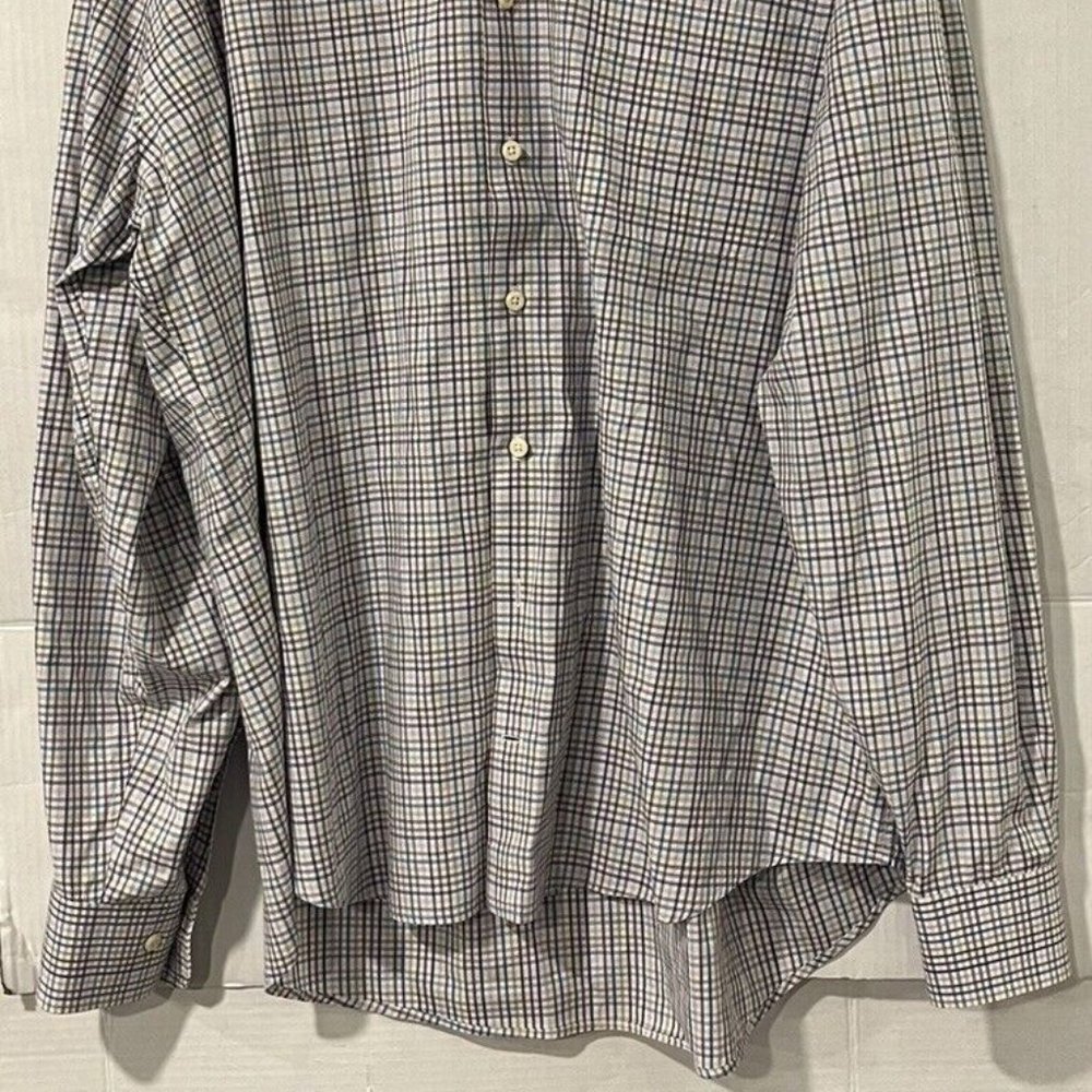 Peter Millar Men's XL Plaid Cotton Long Sleeve Button Front Dress Shirt - Picture 3 of 5